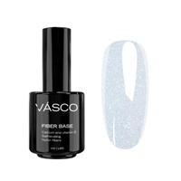 Vernis Semi-Permanent Fiber Base milky glitter silver Vasco 15ml